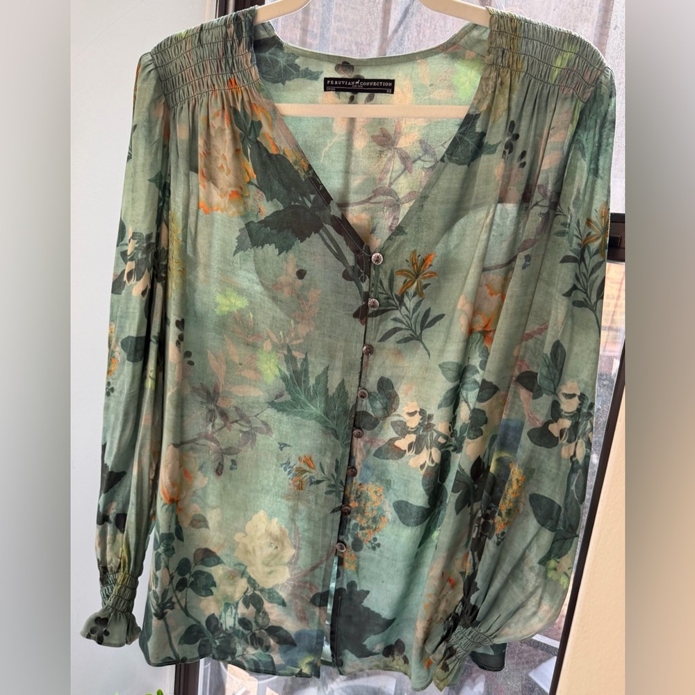 Peruvian Connection Izumi Blouse XS - Picture 2 of 10